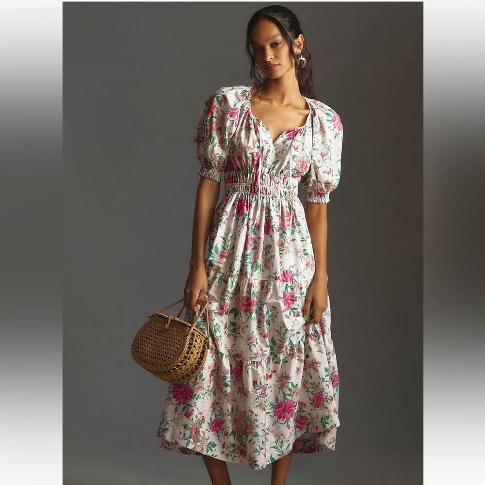 Anthropologie The Somerset Maxi Dress-puff sleeve